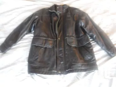 Members Only Mens Leather Jacket Size Large Dark Brown • $19.99