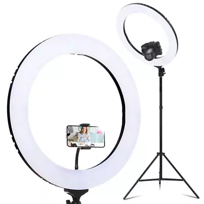 NNEDSZ 19 Ring Light 6500K 5800LM Dimmable Diva With Stand Make Up Studio Video • $259.99