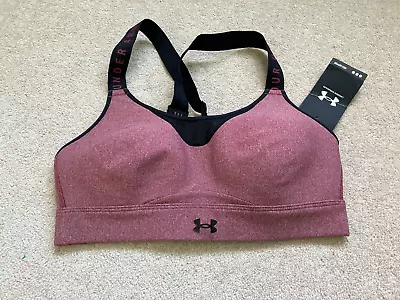 Under Armour Infinity Sports Bra Running Crop Top Pink Size S NEW High Support • £15