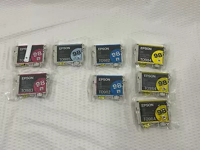 Epson 98 Ink Cartridges Genuine Open Box Lot Of 8 Ink Cartridges All Sealed • $38