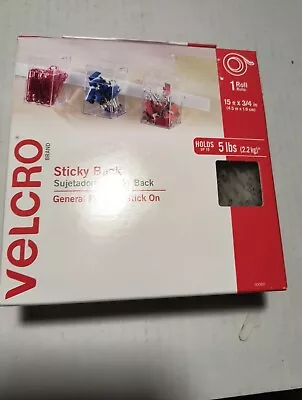 VELCRO Brand STICKY BACK White Fasteners 15 Ft X 3/4  Roll 90085 • $19.99