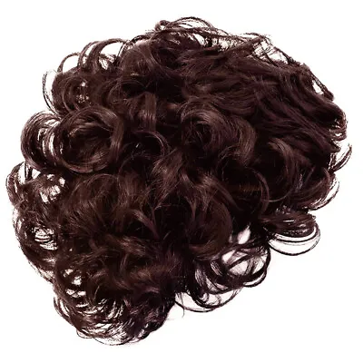 Male Tilted Bang Wig Man Hairpiece Synthetic Wig Curly Wig For Men Mens Hair • $14.74