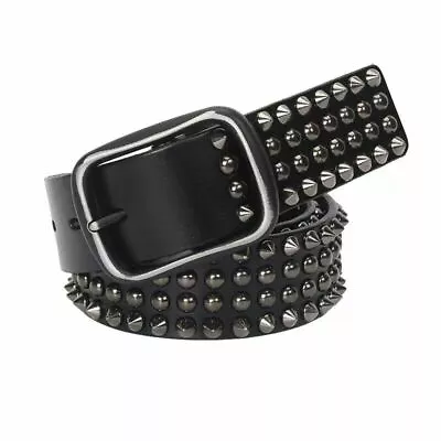 Real Leather Waist Belt Heavy Metal Rivet Studded Waistband Punk Rock Biker Belt • $37.99