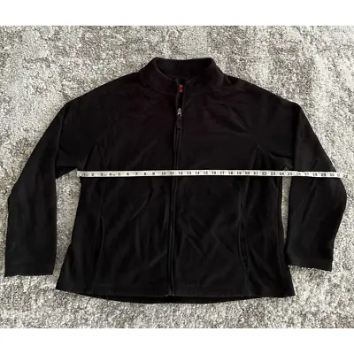 Merona Womens Jacket Black Fleece Short Full Zip Front Long Sleeves 2 • $11.04