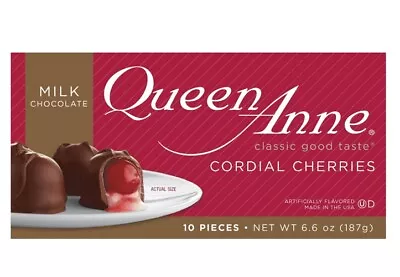 Queen Anne Milk Chocolate Cordial Cherries 10 Pieces Per Box (6 Boxes) NEW! • $30