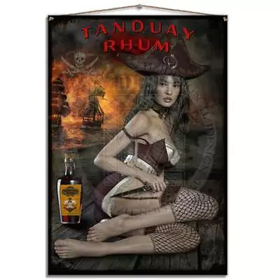 £10.99 • Buy Metal Tin Plaque Sexy Adult Rum Man Cave Pin UP Tiki Pub Bar The Tanduay Pirates