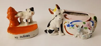 Lot Of 2 Vintage Dog Figural Ashtryas Porcelain Japan Antique Mid Century  • $17