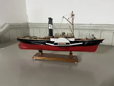 Vintage Wooden Paddle Steam Boat Model Emma With Display Stand • £75