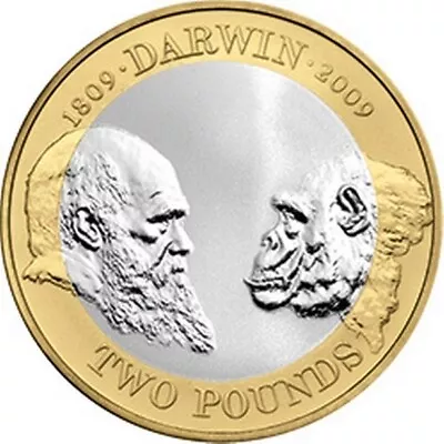 *COIN HUNT *VERY RARE 2009 £2 CHARLES DARWIN Two Pound Coin VERY GOOD CONDITION • £3.70