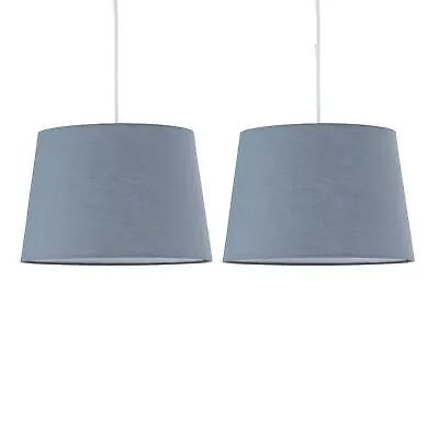 Set Of 2 Grey 28cm Easy Fit Lightshade Lampshade Pendant Table Lamp Shades • £15.99