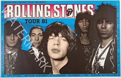 The Rolling Stones - Pontiac - 1981 Vintage Music Poster • $29.95