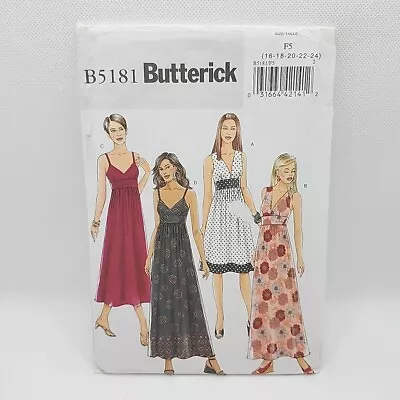 Butterick 5181 Misses' Knee Length / Maxi Dress Sewing Pattern Size 16-24  Uncut • $4.99