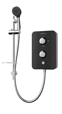 Gainsborough Slim Duo 8.5kW Electric Shower Black 3 Spray Head Handset Bathroom • £133.78