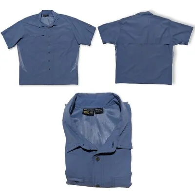 Mountain Hardware Mens XL Short Sleeve Grayish Blue Vented Outdoor Shirt EUC  • $15.75
