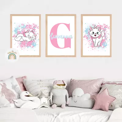 Personalised Marie Prints Girls Bedroom Decor Disney Marie Aristocats Wall Art • £4.80