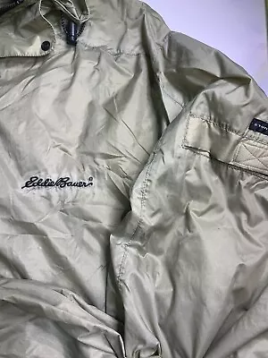 Eddie Bauer Nylon Rain Jacket Vintage Size Large Tan Men’s • $15