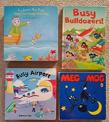 Toddler Bundle Of Board Books Meg & Mog Busy Airport/Bulldozers Finbarr Fish • £4