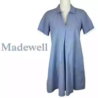 Madewell Blue Chambray 100% Cotton Oversized Shift Dress NWOT • $39