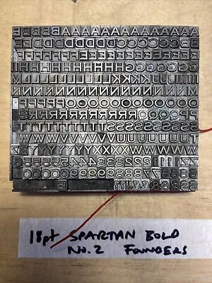 £20 • Buy 18 Pt Spartan No.2 Bold Founders Letterpress Metal Type #104