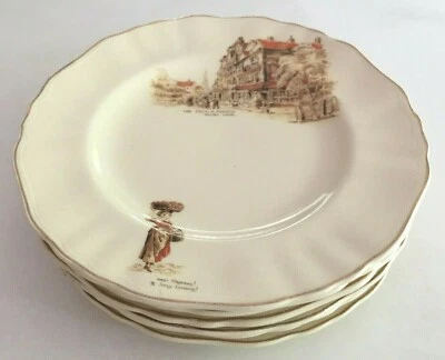 $42.50 • Buy J&G MEAKIN England SUNSHINE THE COCK & MAGPIE DRURY LANE Side Plates (6) 