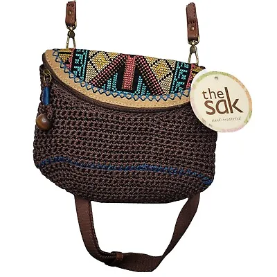 $71.67 • Buy The Sak Sayulita Belt Bag Crochet Multi Color Boho Shoulder Bag Handbag Crochet