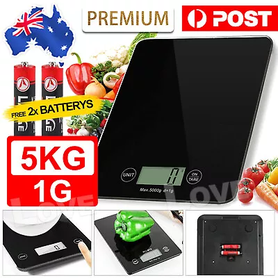 $15.45 • Buy New Electronic Digital Glass Kitchen Portable Scale Food Weight Black 5kg