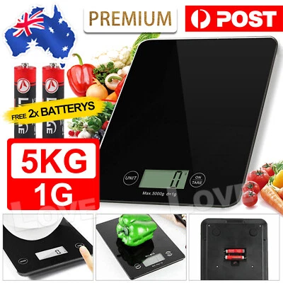 $15.45 • Buy New Electronic Digital Glass Kitchen Portable Scale Food Weight Black 5kg