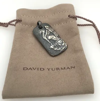 David Yurman Men's Griffin Dragon Dog Tag Pendant Amulet In Sterling Silver .925 • $200