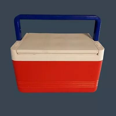 Vintage Made In USA Igloo Polar Red White Blue Small Cooler Lunch Box Ice Chest • $17