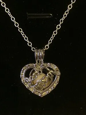 Necklace Locket Caged Heart Best Mum Freshwater Pearl New Mothers Day • £5