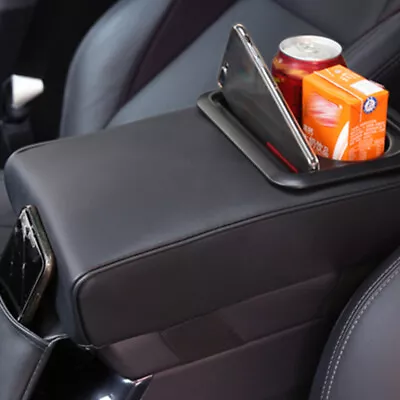 US Car Armrest Pad Center Console Box Cover Heighten Elbow Cup Holder Black • $38.49