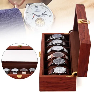 Wristwatch Display Box Wooden Jewelry Storage Box Watch Holder Organizer 6 Slots • $31.35