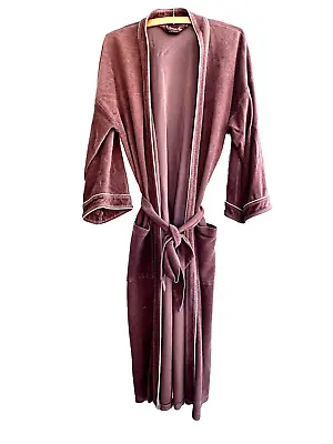 Vintage Velour Robe Men's One Size Belted Aigner Smoking Jacket • $34