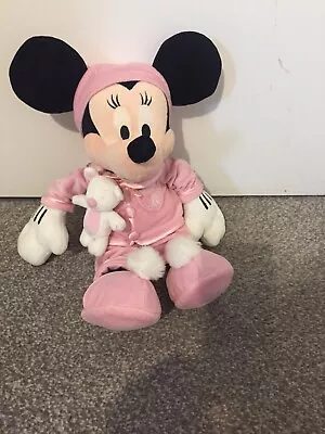 Disney Minnie Mouse Plush With Pjs And Teddy Vg Condition • £8.50