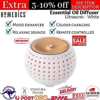 $149.96 • Buy Homedics Ellia Gather Ultrasonic Essential Oil Mist Aroma Ceramic Diffuser White