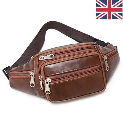 £7.99 • Buy Men Leather Bum Bag Waist Belt Money Belt Fanny Pouch Holiday Travel Wallet