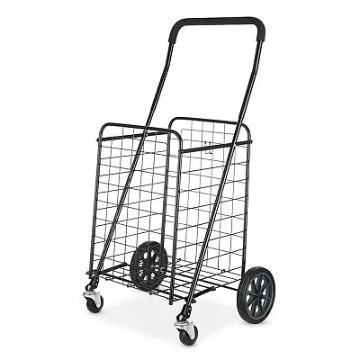 Laundry Basket Dirty Washing Clothes Storage Shopping Cart With Wheels Black • $33.99