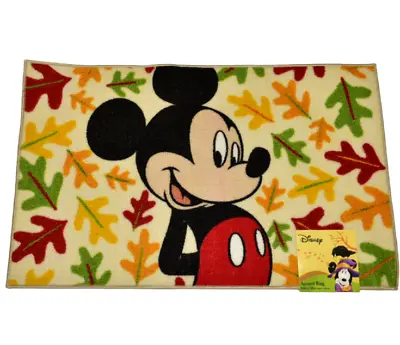 Disney Mickey Mouse Mat 20 X 32 In Fall Leaves Rug Autumn Accent New With Tag • $22