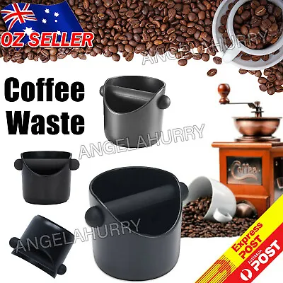 $16.51 • Buy Coffee Waste Container Grinds Knock Box Tamper Tube Bin Black Bucket NEW