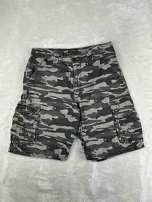 Lee Dungarees Shorts Mens Size 30 Camo Cargo Shorts Zip Fly Flat Front • $15.90
