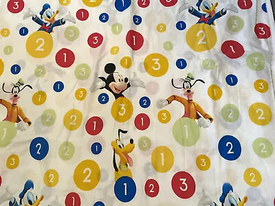VTG Disney Mickey Mouse Goofy Pluto Donald Duck Counting Numbers Full Flat Sheet • $14.99