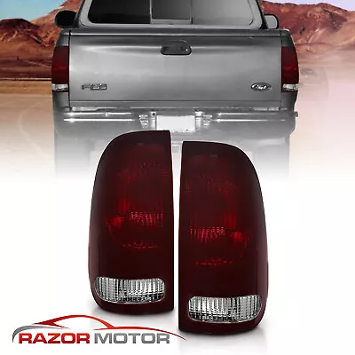 97-03 Dark Red Smoke Tail Light For Ford F150/99-07 F250 F350 SuperDuty Pair • $39.17