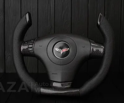 Corvette C6 YOKE Custom Steering Wheel Carbon  2006-2011  Flat Bottom ZR1 • $1650