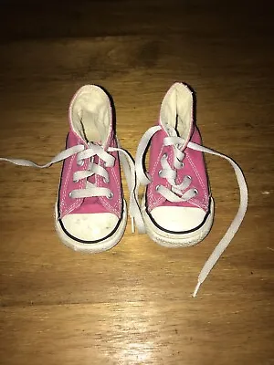 Converse Pink High Top Infant Trainers UK 5 • £7.50