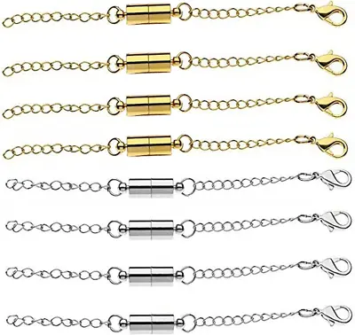 Mizeer Magnetic Necklace Extenders Magnetic Necklace Clasps With Extender Chain • $14.70