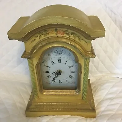 Three Hands Corp French Country Shelf Or Mantel Clock Floral. It Works! • $19.99