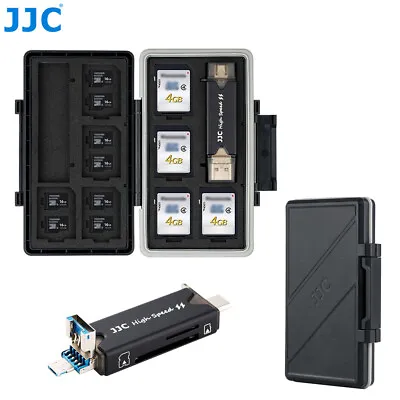 Memory Card Case Storage Holder + USB 3.0 Card Reader Fits 8 SD SDXC SDHC Cards • $17.99