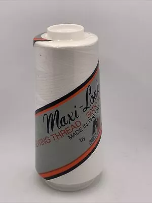 White Maxi-Lock Sewing Thread Cones USA Polyester 3000 Yds. For Serger • $4.25