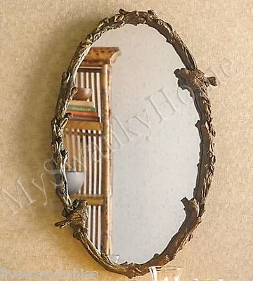 Large BIRD BRANCH PLAZA OVAL 34  Wall Mirror Vanity Mantle Horchow Tree Arch • $378.40