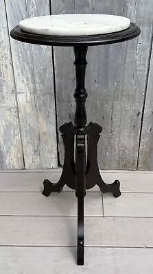 Antique Victorian Eastlake Marble On Ebonized Mahogany Plant Stand C. 1880 • $295